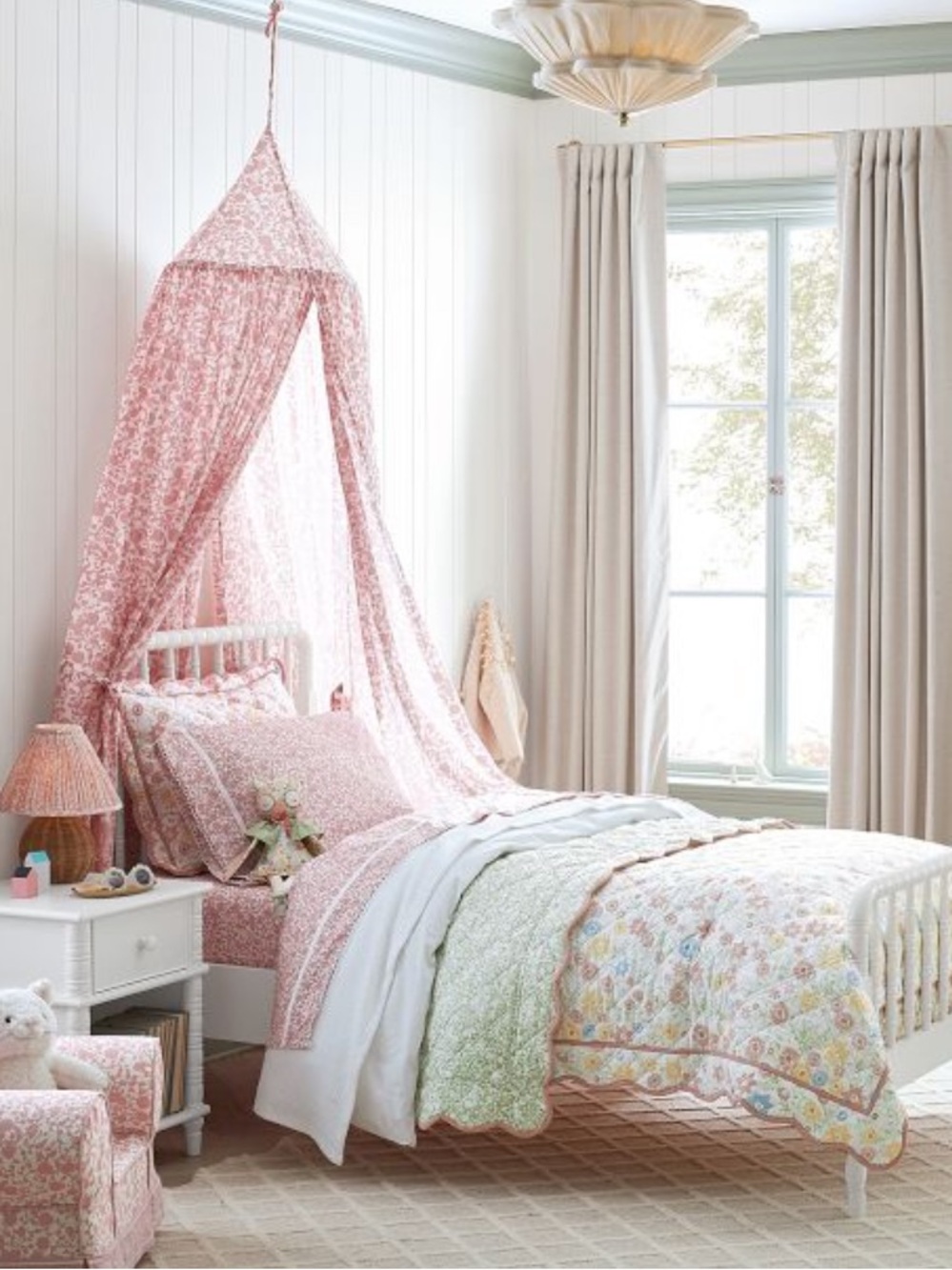 Pottery Barn Julie Berolzheimer Pink Floral Canopy Sold Out Brand New 🌸